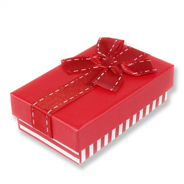12 Adet Fiyonklu Çizgili Dikdörtgen Karton Kutu 5x8cm - 3