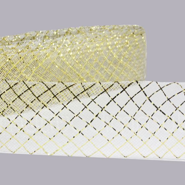 4,5cm X 25metre Simli Baklavalı Gren Esnek Kurdela - 10