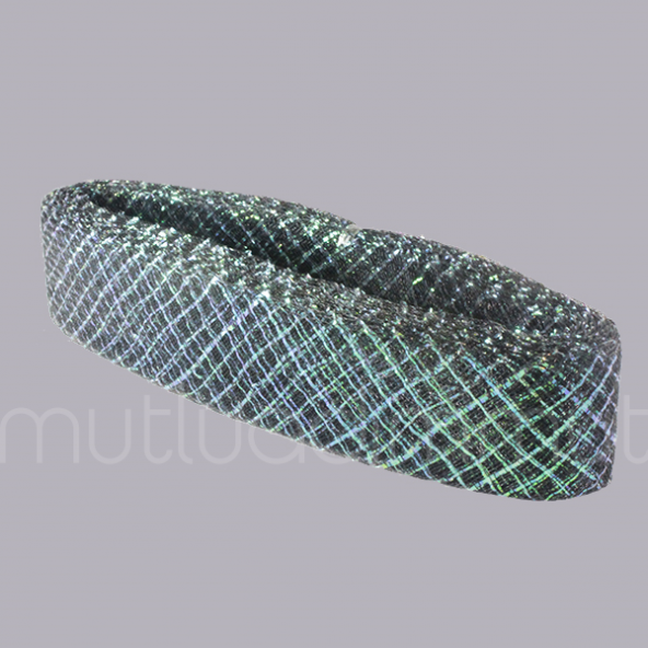 4,5cm X 25metre Simli Baklavalı Gren Esnek Kurdela - 11