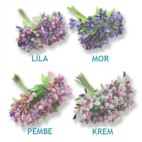 12 Demet (144 Adet) Çok Renkli Pıtırcık Çiçek - 6