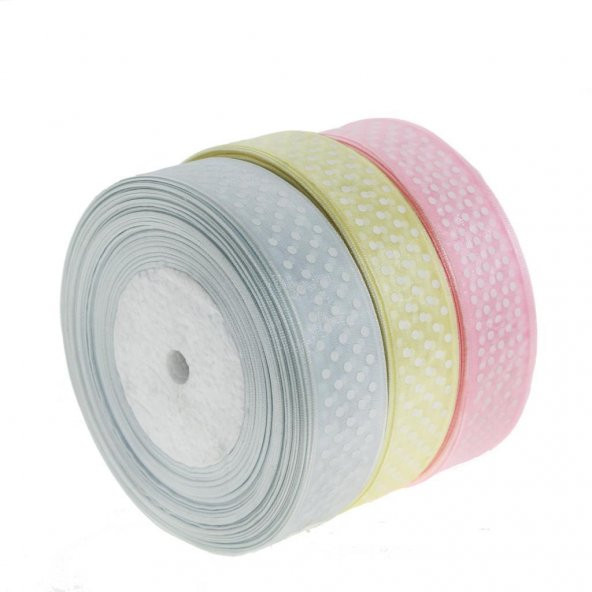 2,5cm X 50m Puanlı Organze Kurdela - 4