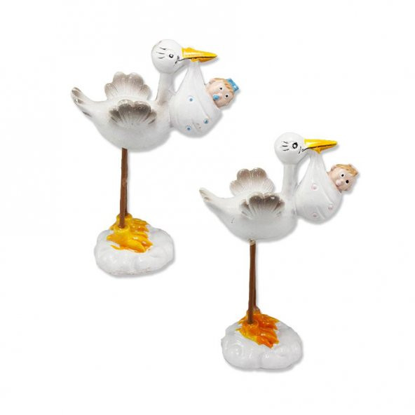 Kundakta Bebek Taşıyan Leylek Biblo 12 Adet - 7