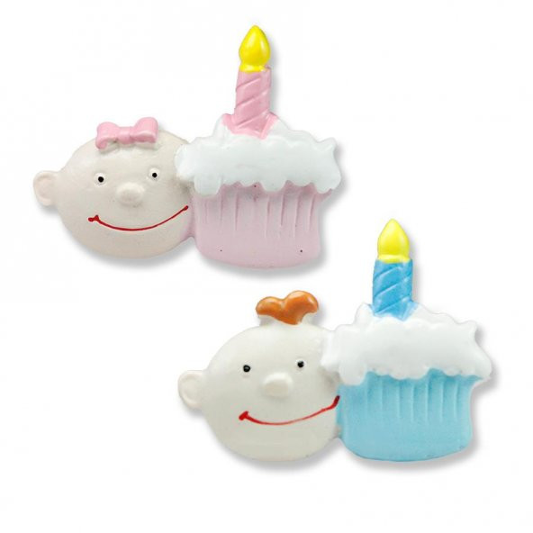 12 Adet Mumlu Pasta Ve Çocuk Minik Biblo - 3