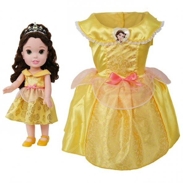 Disney Prenses Belle Kostümlü Ve Bebek Seti 2-4 Yaş