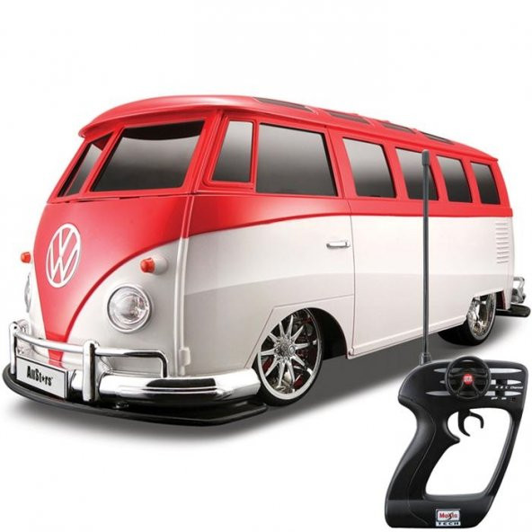 Maisto Tech 1:10 Volkswagen Van Samba U/K Araba Kırmızı