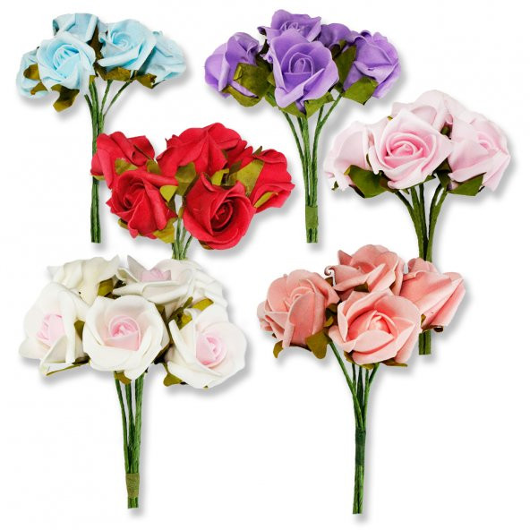 5 Demet (30 Adet) Lateks 4,5cm Gül Çiçek - 2