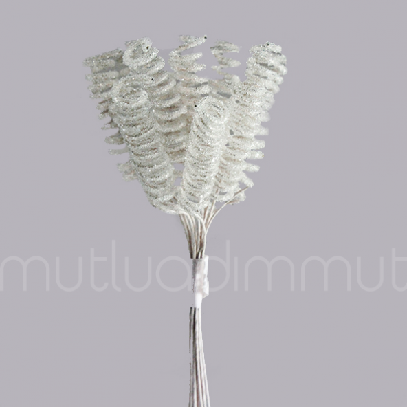 12 Demet (144 Adet) Spiral Simli Parlak Çiçek - 3