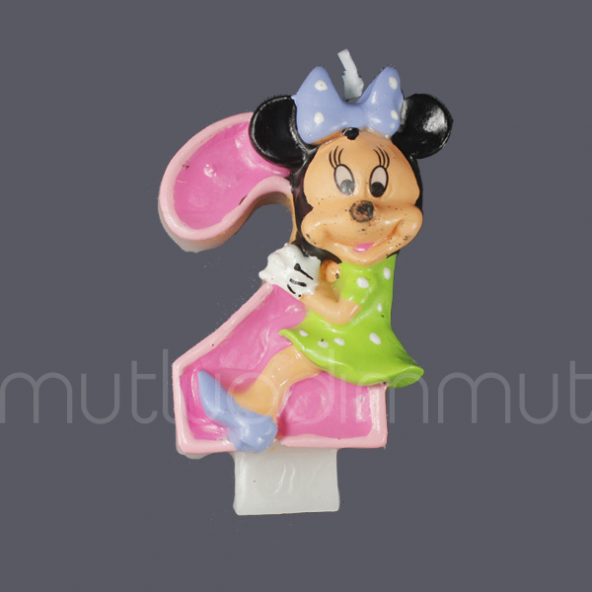 Minnie Mouse 2 Yaş Doğum Günü Mum - 2