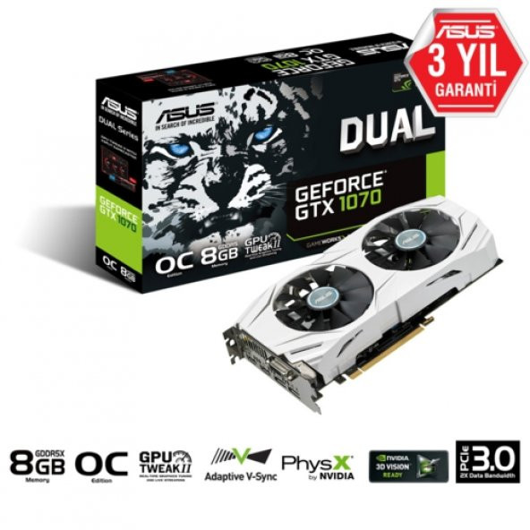 Asus DUAL-GTX1070-O8G 8GB 256Bit GDDR5