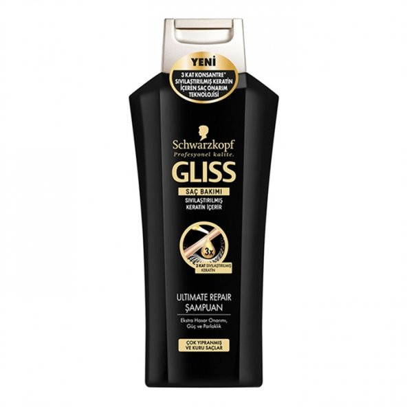 Gliss 600 ml Şampuan ultimate repair çok yıpranmış ve kuru saçlar için