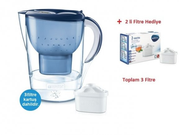 BRITA Marella XL Filtreli Su Arıtmalı Sürahi Mavi ( 3 Filtreli) - 2