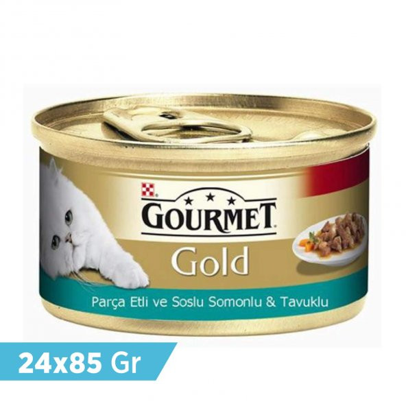 Gourmet Royal Gold Tavuk/Somonlu Kedi Konserve Mama 24x85 Gr