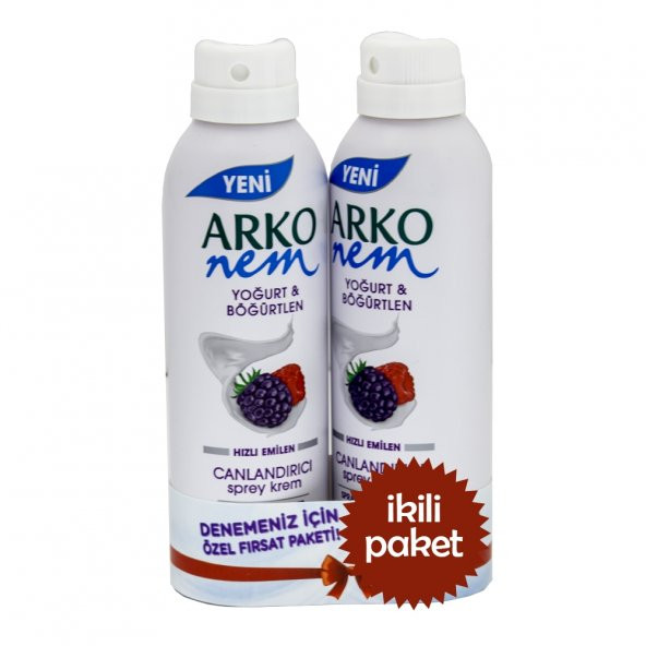 Arko Nem Soft Aerosol Sprey Krem 150 ml.Yoğurt Böğürtlen