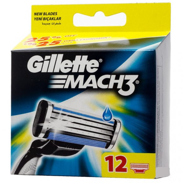 Gillette Mach-3 Tıraş Bıcağı 12li