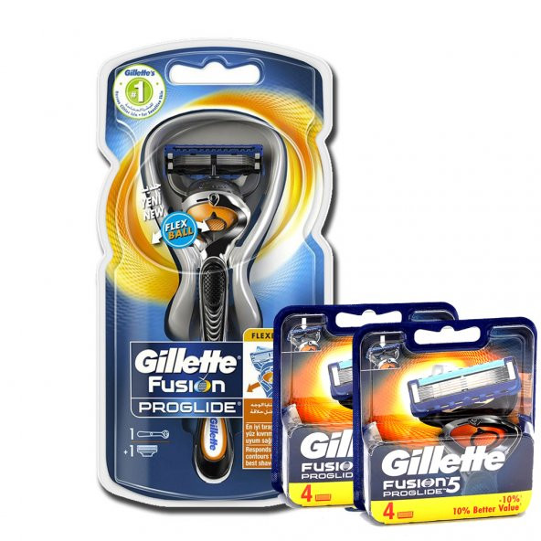 Gillette Fusion Proglide FlexBall 1up Tıraş Makinesi + 8 Yedek