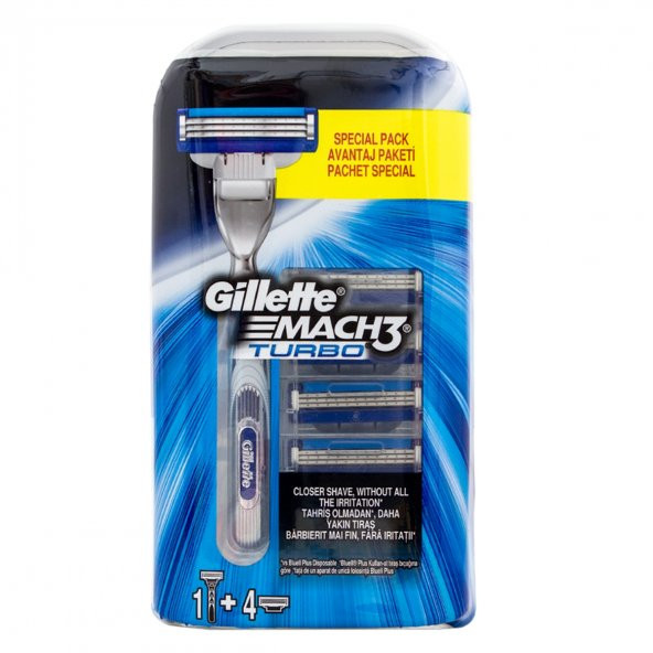 Gillette Tıraş Makinesi Mach-3 Turbo+5 Başlık