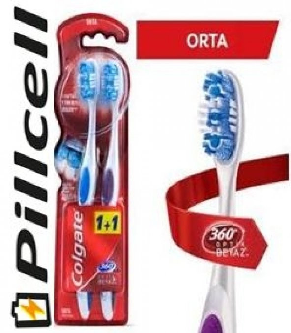 Colgate Diş Fırçası 360 Optik Beyaz 1+1