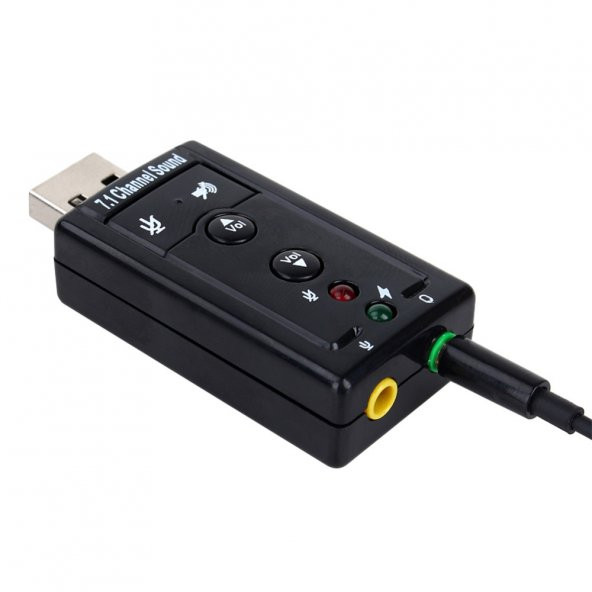 7.1 USB Ses Kartı - Harici Virtual Sound 3D Ses Adaptörü Kulaklık Mikrofon Laptop