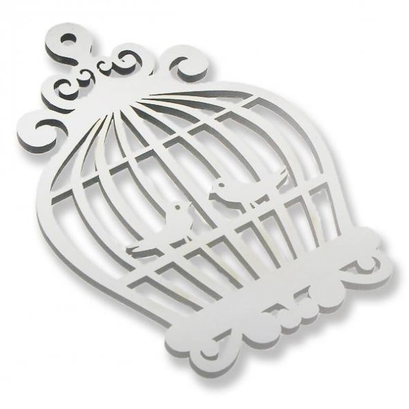 50 Adet 7x10cm Ahşap Kuş Kafesi Süs - 4