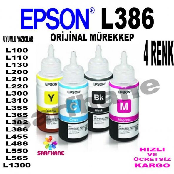 Epson L386/L486 Orjinal Mürekkep 4 renk