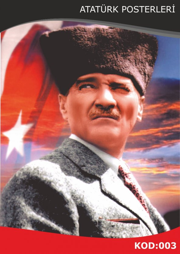 Atatürk Resmi Raşel Kumaş 300x450cm Kalpaklı Resim