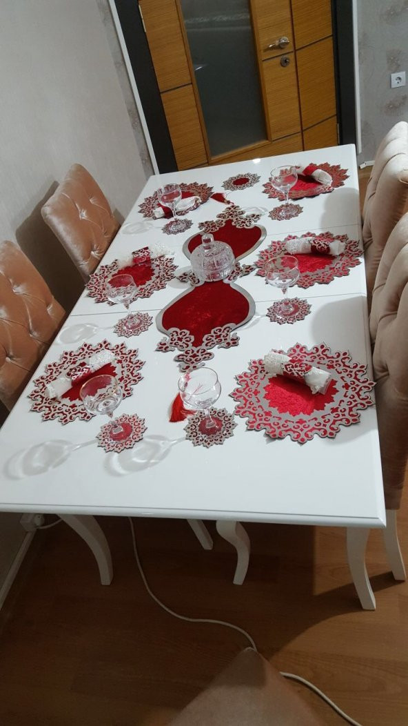 AMERİKAN KADİFE OVAL RUNNER SERVİS TAKIMI - 4