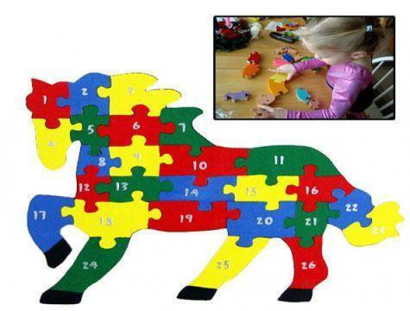 Çocuk Oyuncak Ahşap Öğretici Puzzle Hayvanlar Alemi Asorti