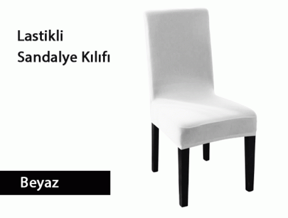Likralı Esnek Scuba Kumaş Sandalye Kılıfı - Beyaz