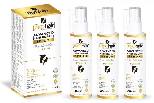Trixohair Saç Dökülmesine Karşı Saç Bakım Serumu Erkekler İçin - 60 ml x3 Adet - 2