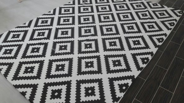 #MERLIN01000#Welsoft mozaik siyah Lastikli Halı Örtüsü