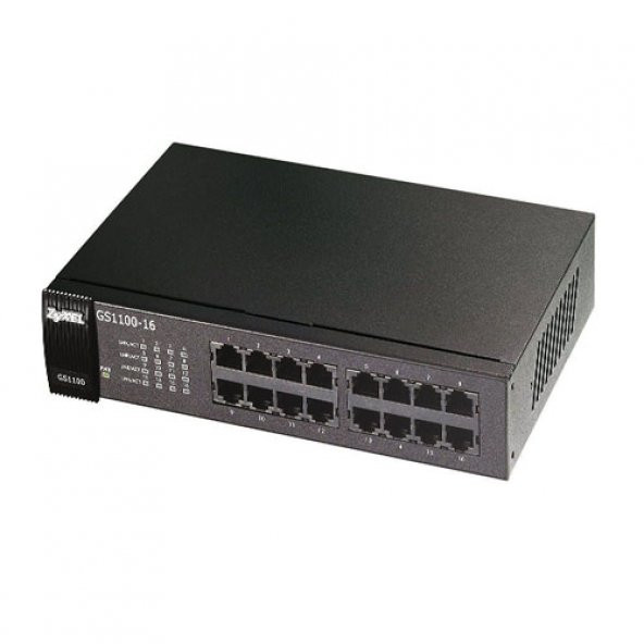 ZYXEL 16 Port GS1100-16 10/100/1000 Mbps Yönetilemez Gigabit Swit