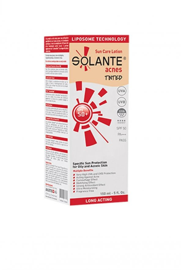 Solante Acnes Tinted Spf50 Losyon 150 ml