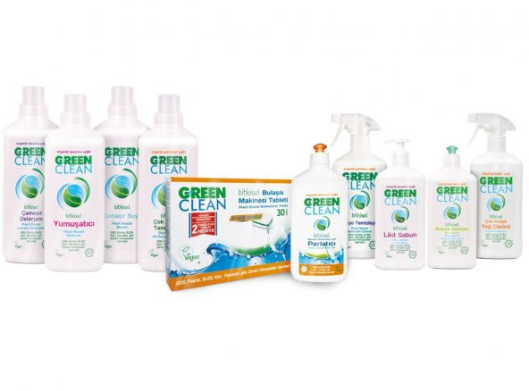 Green Clean 10 Parça Organik Temizlik Seti