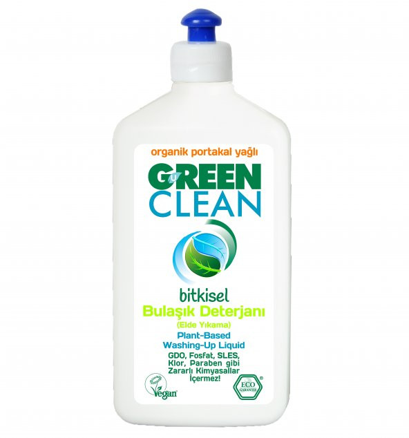 U Green Clean Organik Portakal Yağlı Bitkisel Bulaşık Deterjanı 500Ml