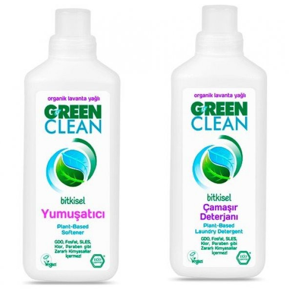 U Green Clean 2Li Çamaşır Yıkama Seti 1000 Ml (Deterjan+Yumuşatıcı)
