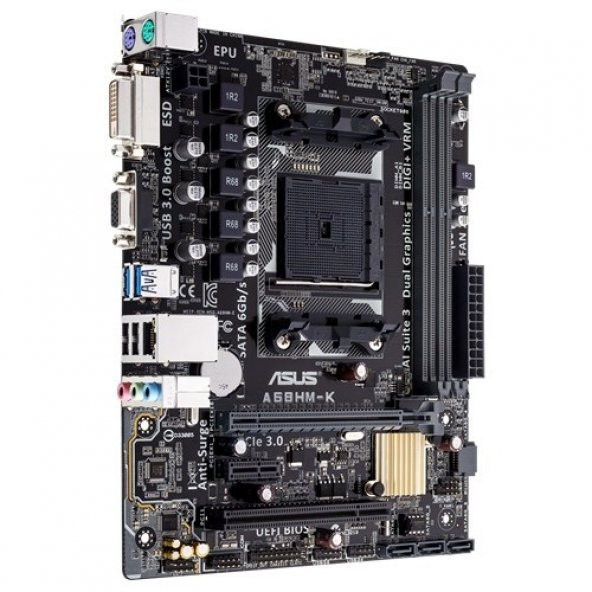 ASUS A68H-MK DDR3 SATA3 DVI PCIe 16X v3.0 FM2 ATX - 7