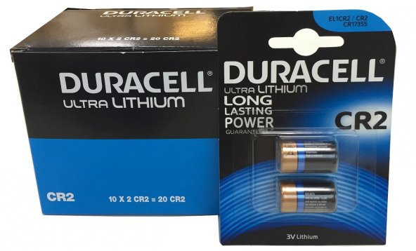 Duracell Ultra Lityum CR2 Pil 2li (20 Adet CR2) (10 Kart 2’li)
