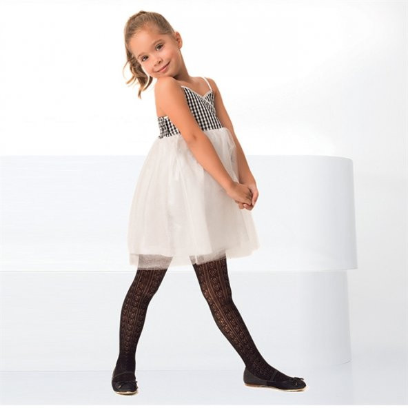 Day Mod Orietta Kız Çocuk Külotlu Çorap Beyaz