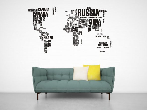 Dünya Duvar Sticker 110 x 60 cm