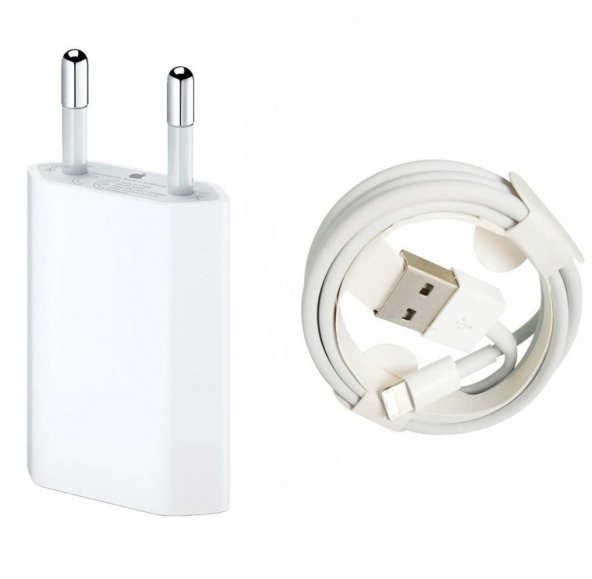 Apple iPhone 5 Şarj Aleti + Data Usb Kablo - 1