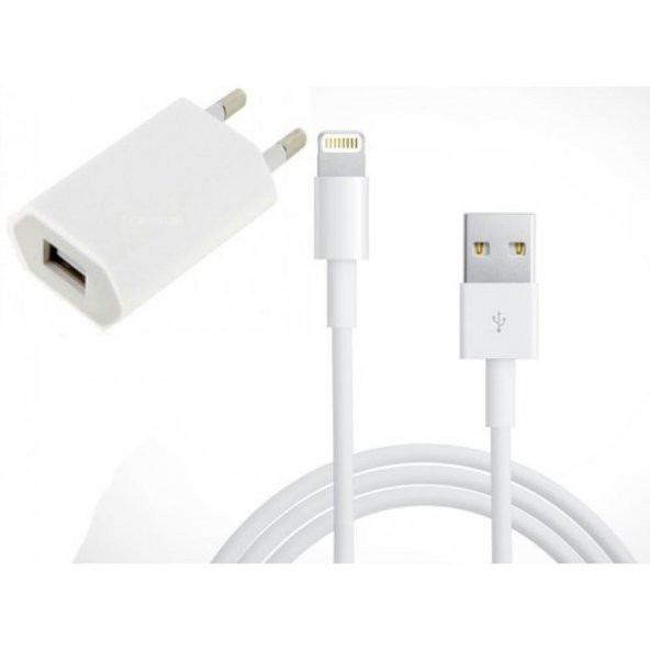 Apple iPhone 5 Şarj Aleti + Data Usb Kablo - 2