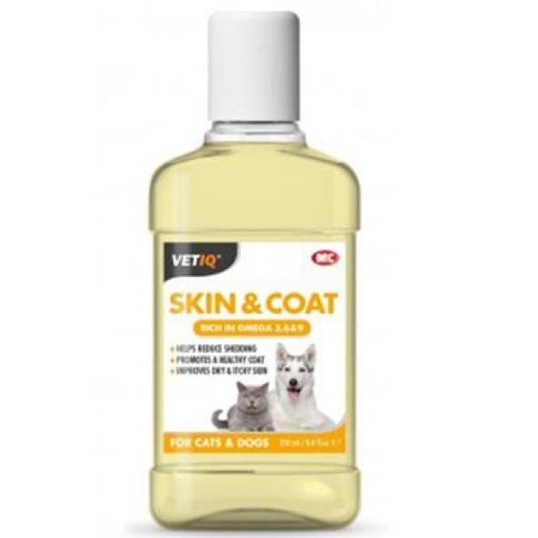 Vetıq Skin & Coat Omega 3 6 9 Köpek Ve Kedi İçin Deri Tüy Bakım Yağı  250 Ml