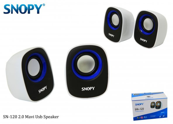 SNOPY SN-120 BEYAZ-MAVİ USB SPEAKER
