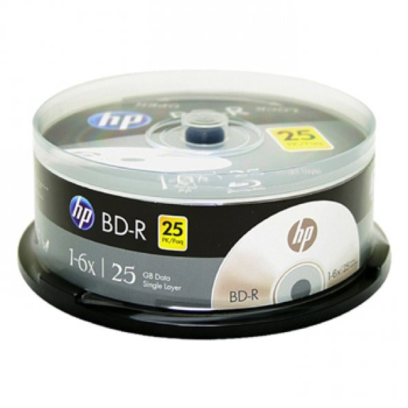HP BLU-RAY BD-R 6X 25GB 25Lİ CAKE BOX PRINTABLE