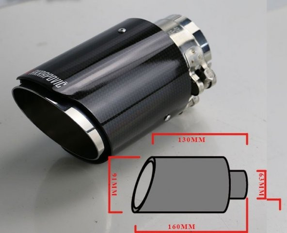 Akrapoviç egzoz ucu karbon yuvarlak tekli 90mm - 2