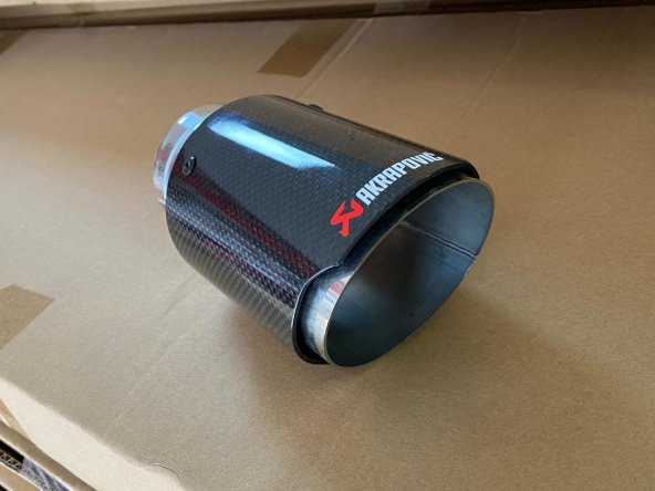 Akrapoviç egzoz ucu karbon yuvarlak tekli 90mm - 3