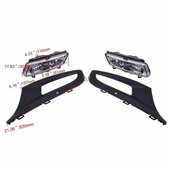 Vw polo 6r sis lambası farı ve far sis anahtarı çift duylu çerçeveli 2009 / 2014 - 2