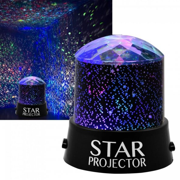 Star Master Projeksiyon Yatak Odası Gece Lambası Renkli Led Işık