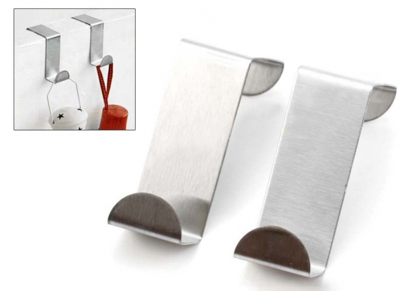 Çok Amaçlı Dolap Kapı Askısı Kapı Arkası Metal Düz Askı 2li Paket