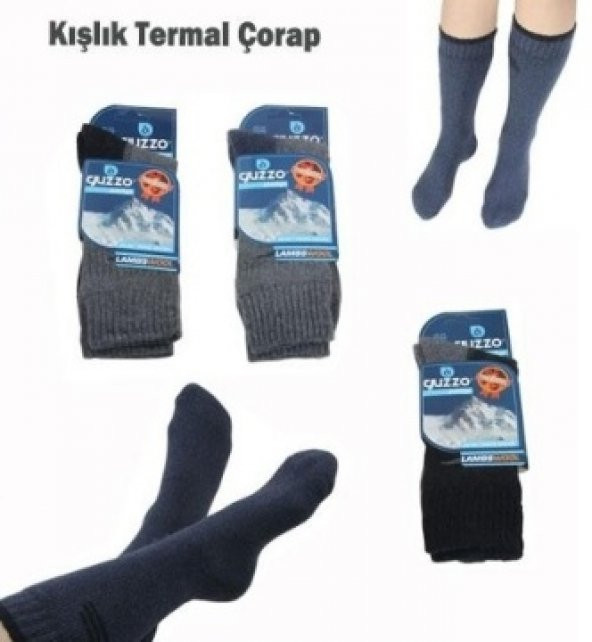 Guzzo Termal Çorap Erkek Çorabı 3 Kat Daha Fazla Sıcak Tutar - 2